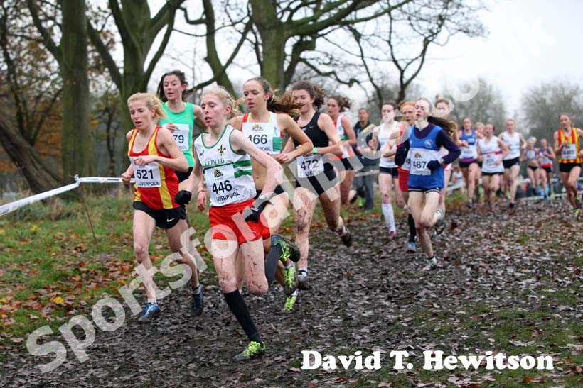 From left to right: Jennifer Walsh, and Annabel Mason, under-17s and under-20s womens,  2012 McCain Liverpool Cross Challenge.